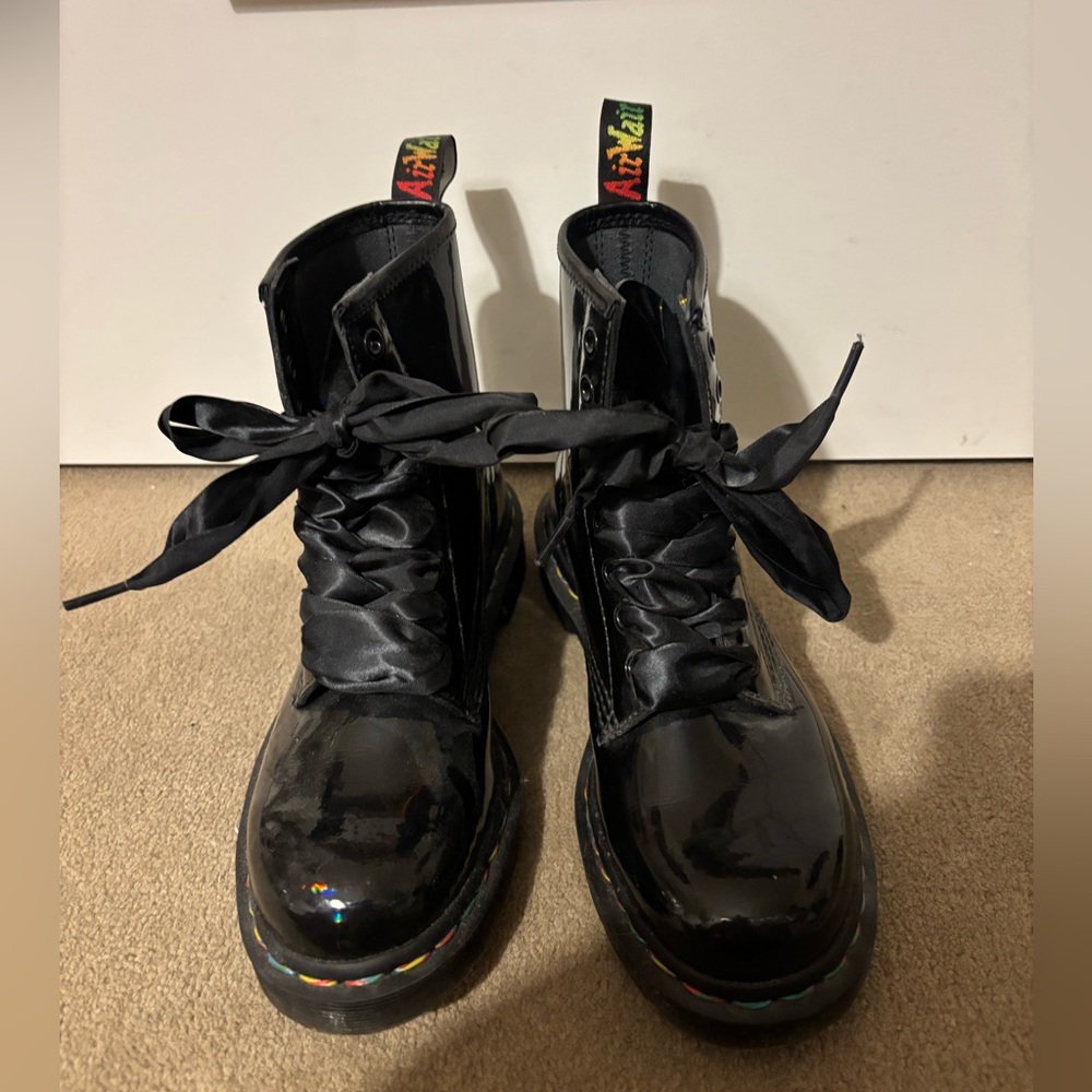 Dr. Martens Black Patent Ankle Boots